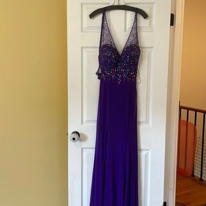 Purple evening gown.